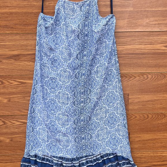 KNOX ROSE MAXI dress floral blue asymetric strappy small S. - Picture 2 of 9